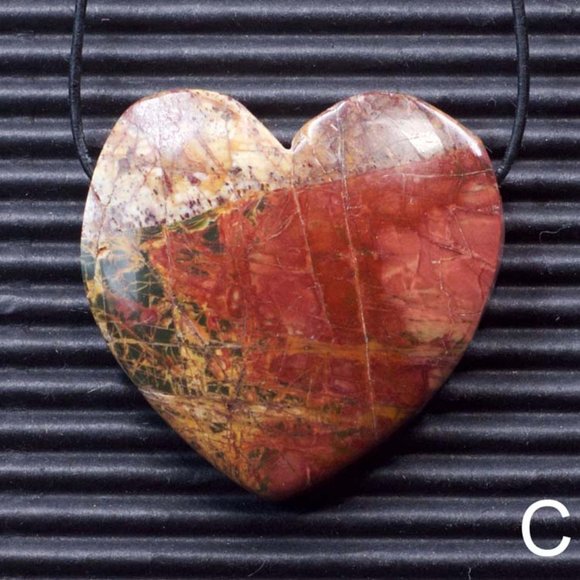 Red Creek Jasper Heart Pendants - Picture 3 of 5